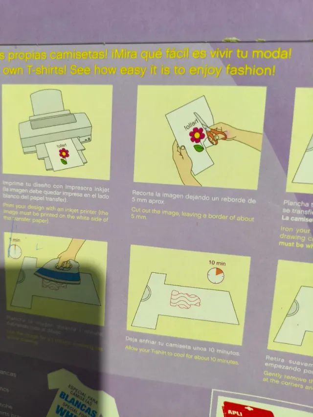 Lote 19 hojas Transfer Paper Apli