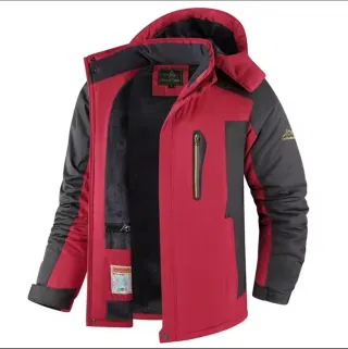 Chaqueta de Nieve Roja y Negra
