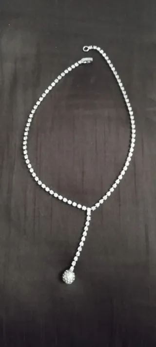 Collar Lariat Cristales y Bola