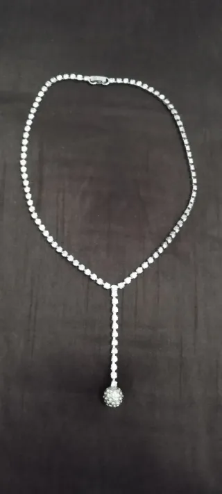 Collar Lariat Cristales y Bola