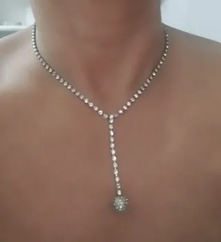 Collar Lariat Cristales y Bola