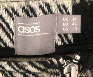 Falda ASOS cuadros blanco y negro T42