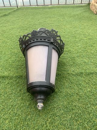 Farol antiguo vintage metal y cristal
