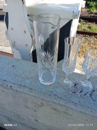 Caraffa cristallo 8 bicchieri flute