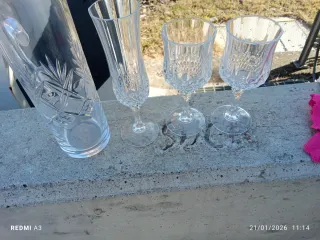 Caraffa cristallo 8 bicchieri flute