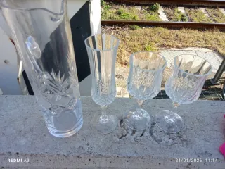 Caraffa cristallo 8 bicchieri flute