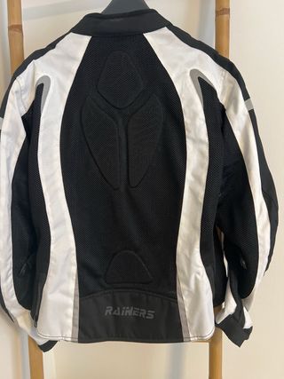 Chaqueta Moto Mujer Negra y Blanca