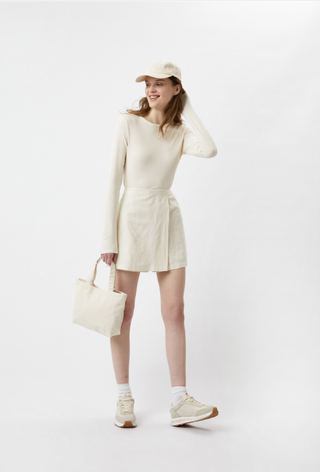 Falda-pantalón Uniqlo Lino Beige Talla S