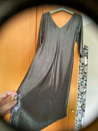 Vestido fiesta GINA BALCONNI plateado talla única