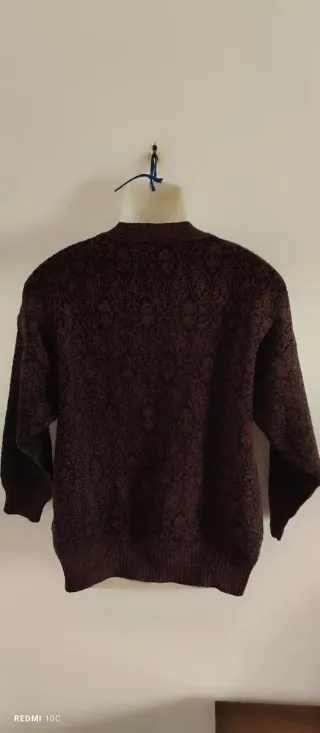 Cardigan Uomo Vintage Marrone Rosso