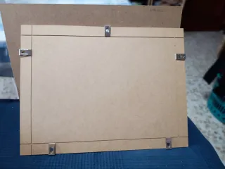 Cuadro pintado a mano textura acrílico, xilografia