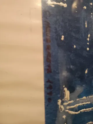 Cuadro pintado a mano textura acrílico, xilografia