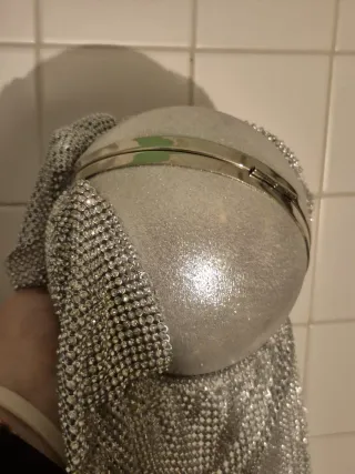 Pochette Borsetta Argento Glitter