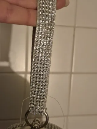 Pochette Borsetta Argento Glitter