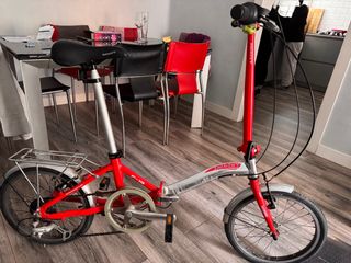 Bicicleta Plegable Roja y Plata Monty