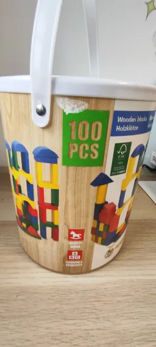 Juego de bloques de madera 100 piezas