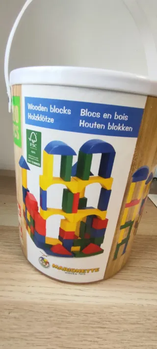 Juego de bloques de madera 100 piezas