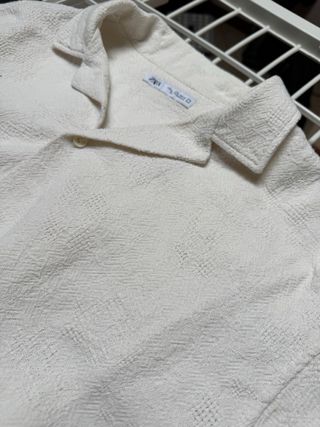 camicia zara uomo textured manica corta taglia XL