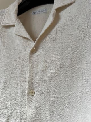camicia zara uomo textured manica corta taglia XL