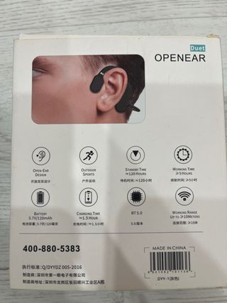 Auriculares OPENEAR Duet inalámbricos grises