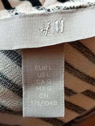 Blusa H&M Rayas crema y negro