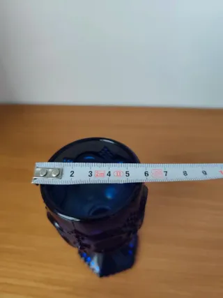 Copa vintage tallada azul cobalto