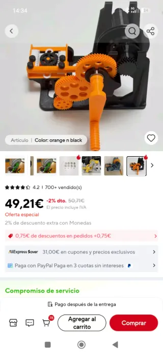 Enrollador Filamento Impresora 3D