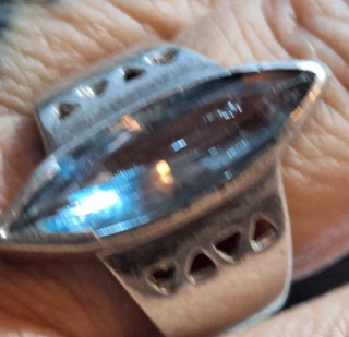 Anello 925 con Topazio Azzurro Marquise