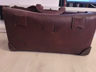 Maletín de médico vintage cuero marrón