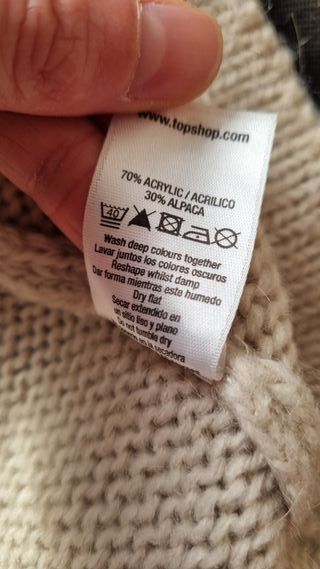 Maglione Topshop misto alpaca tg M beige