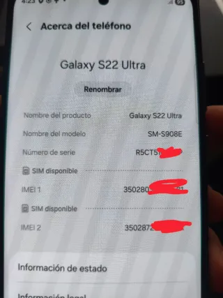 Telefono Samsung Galaxy S22 Ultra 256GB e 12GB