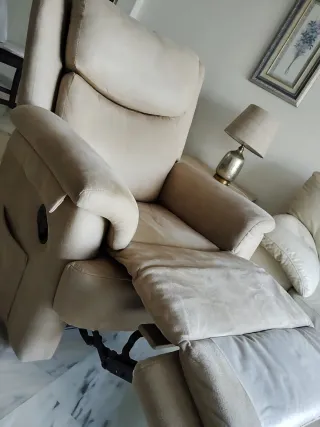 Sillón relax reclinable beige