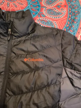 Chaqueta Columbia Plumas Negra y Gris