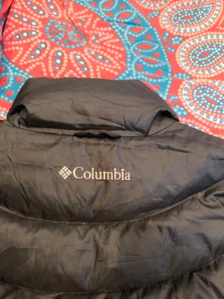 Chaqueta Columbia Plumas Negra y Gris