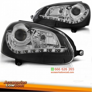 FAROS LED GOLF 5 - 03-08 LUZ DIURNA LED FONDO NEG