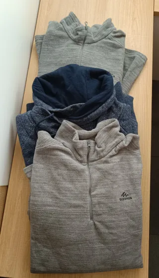 Pack 3 Polares Hombre Quechua Azul/Gris