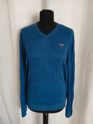 Maglione Hollister Blu Scollo a V Taglia M