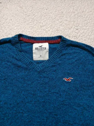 Maglione Hollister Blu Scollo a V Taglia M