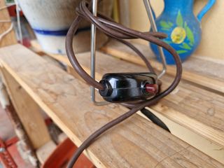 Lampada portatile con pinza vintage in alluminio