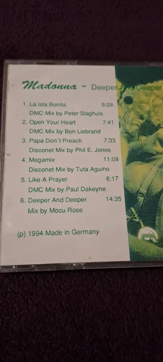 CD Remixes Deeper And Deeper Madonna