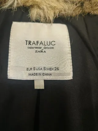 Abrigo pelo sintético Zara Talla S