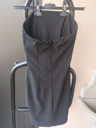 Mini abito nero pizzo fiocco taglia S