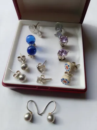 Lote de pendientes de plata