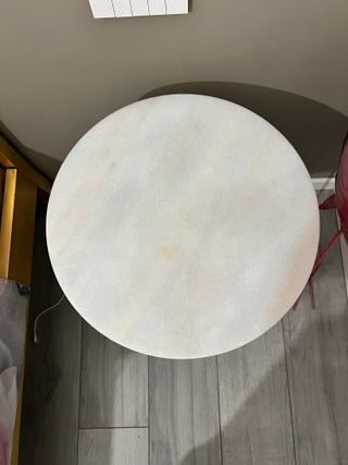 2 Tavolini Metallo Oro Marmo Bianco