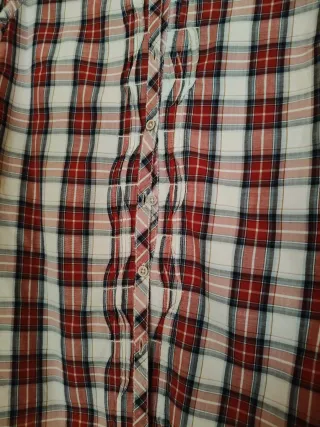 Camisa Massimo Dutti cuadros roja y blanca