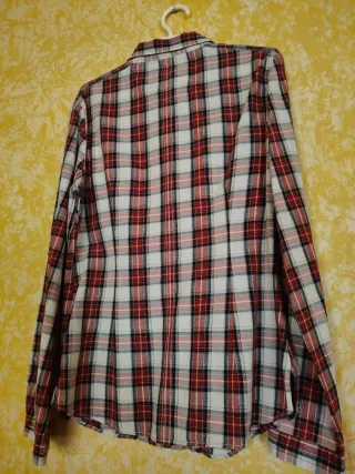 Camisa Massimo Dutti cuadros roja y blanca