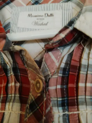 Camisa Massimo Dutti cuadros roja y blanca