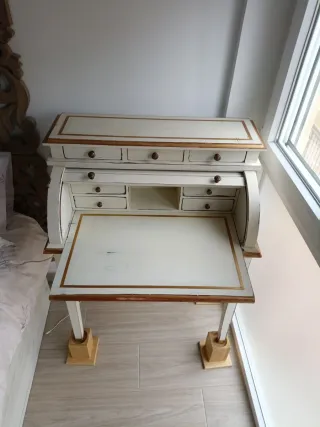 URGE POR MUDANZA! Escritorio antiguo madera blanco