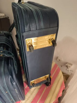 Juego Maletas Vintage Rodelle Azul/Verde