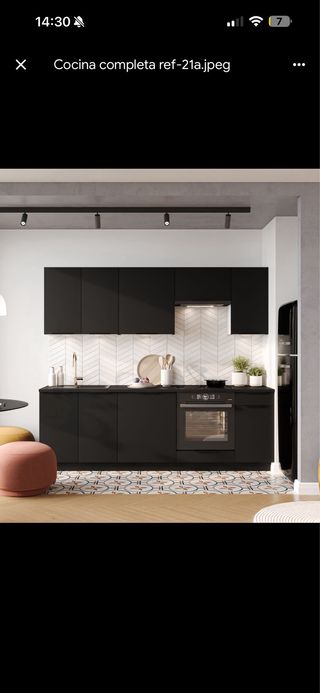 Cocina negra mate completa